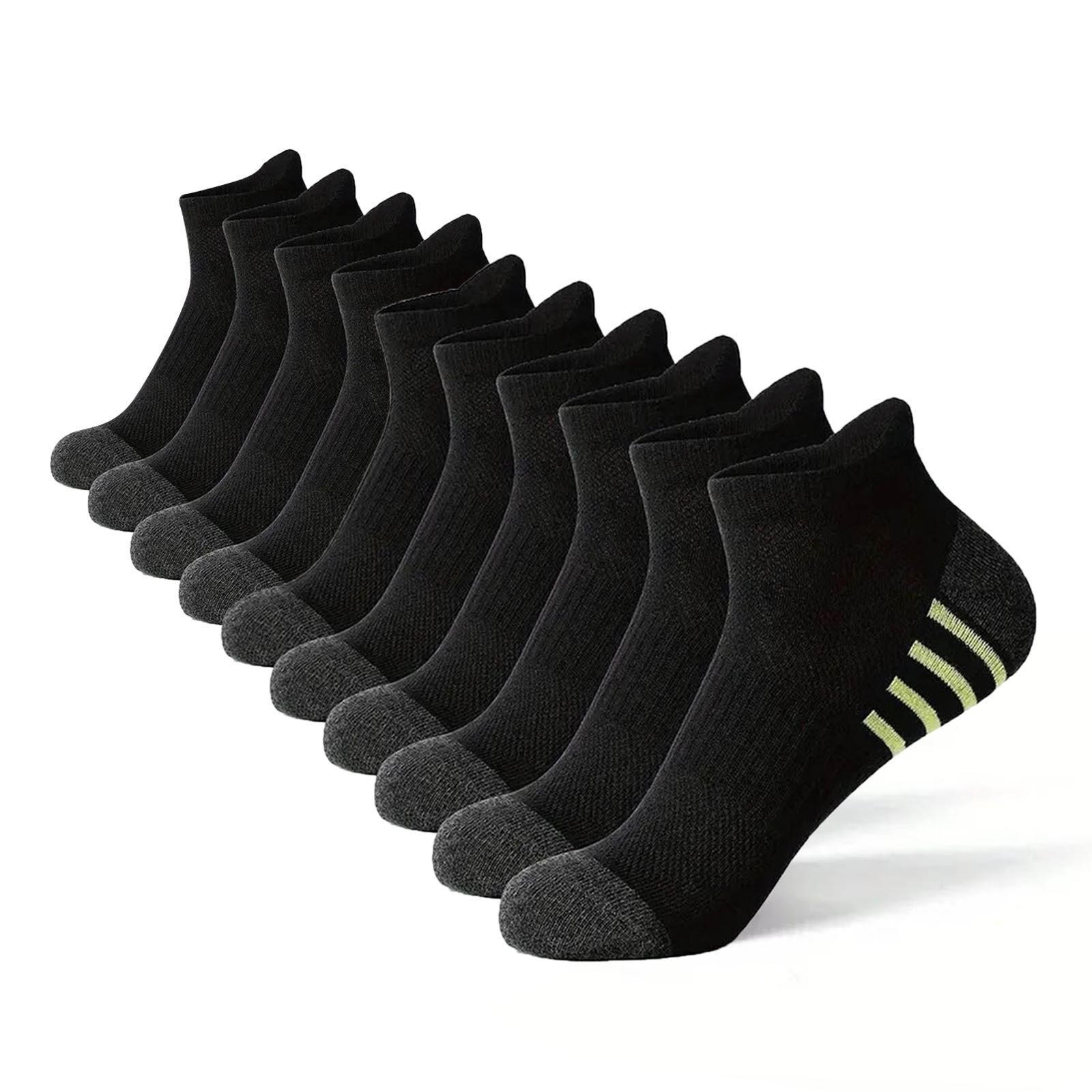 YYYTop Ski Socks Men, Cats Socks 5 Pairs Men's Casual Solid Color Sweat-Absorbing Breathable Outdoor Socks for Sports Arch Support Socks Black Gifts Under $15